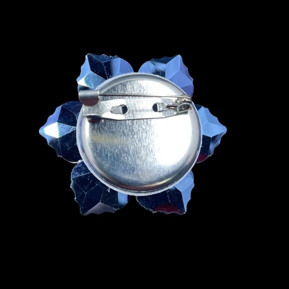 Aurora Crystal Flower Brooch Iridescent Vintage Pin Fairycore Coquette Glam - Picture 5 of 5